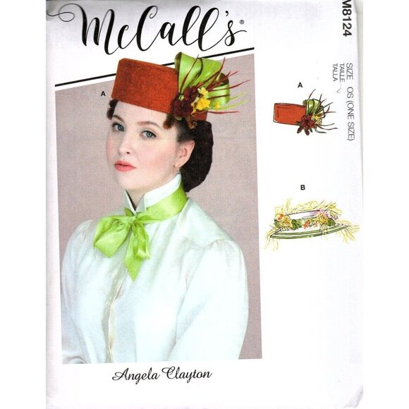 McCall's M8124 Misses Angela Clayton One Size Hats Uncut Sewing Pattern - Picture 1 of 2